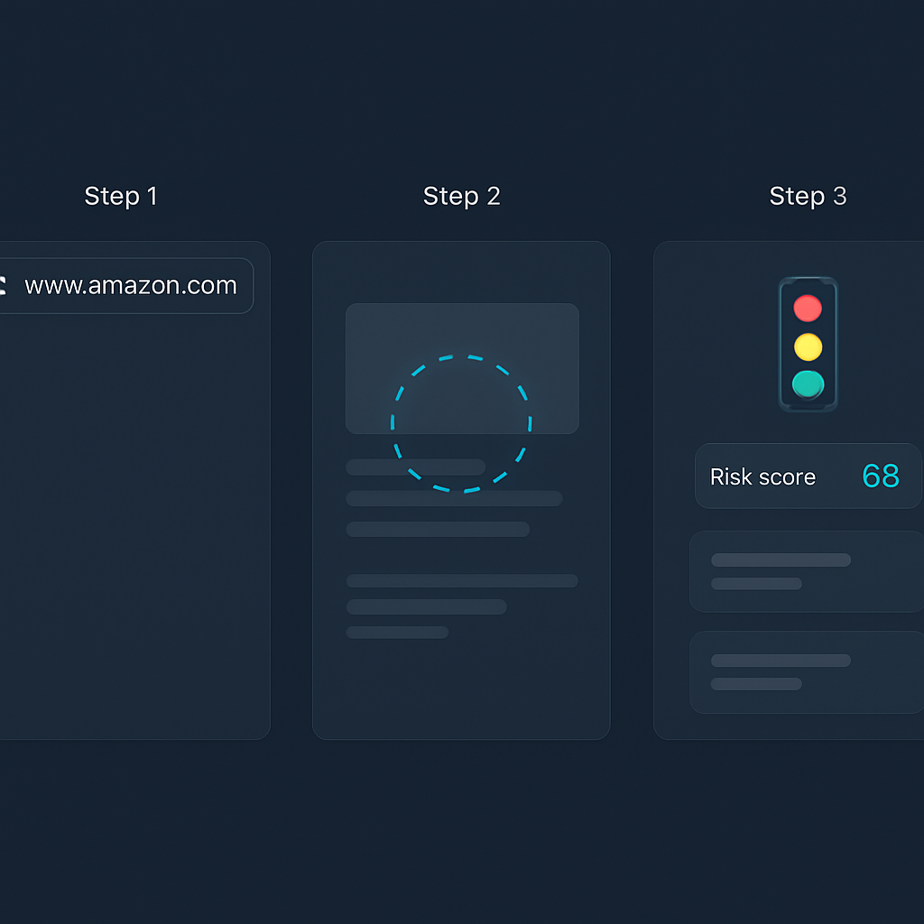 GreenClaimChecker Dashboard – 3-Schritte Ablauf